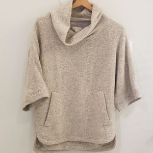 J. Crew Cowlneck Wool Houndstooth Poncho